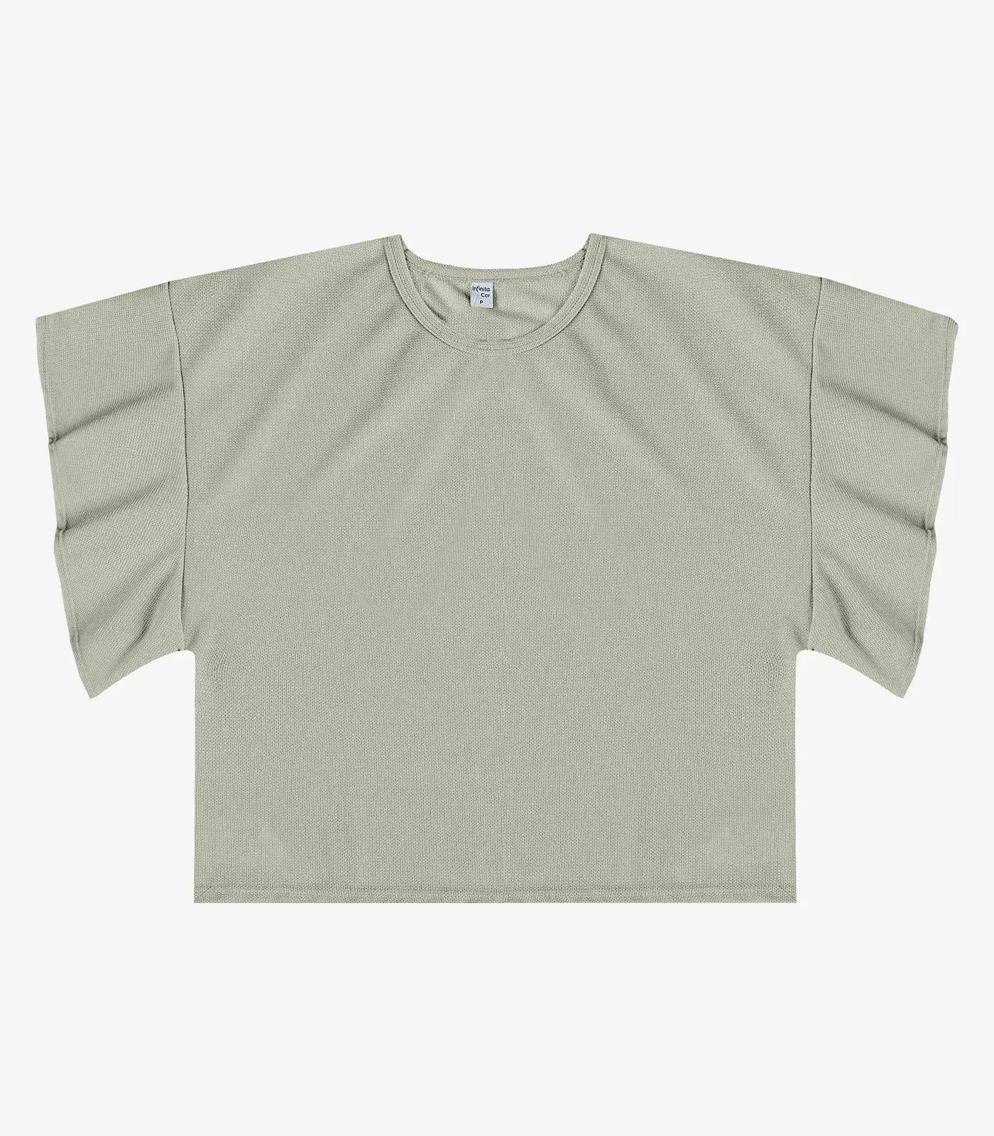 Blusa Feminina Com Manga Franzida Infinita Cor Verde