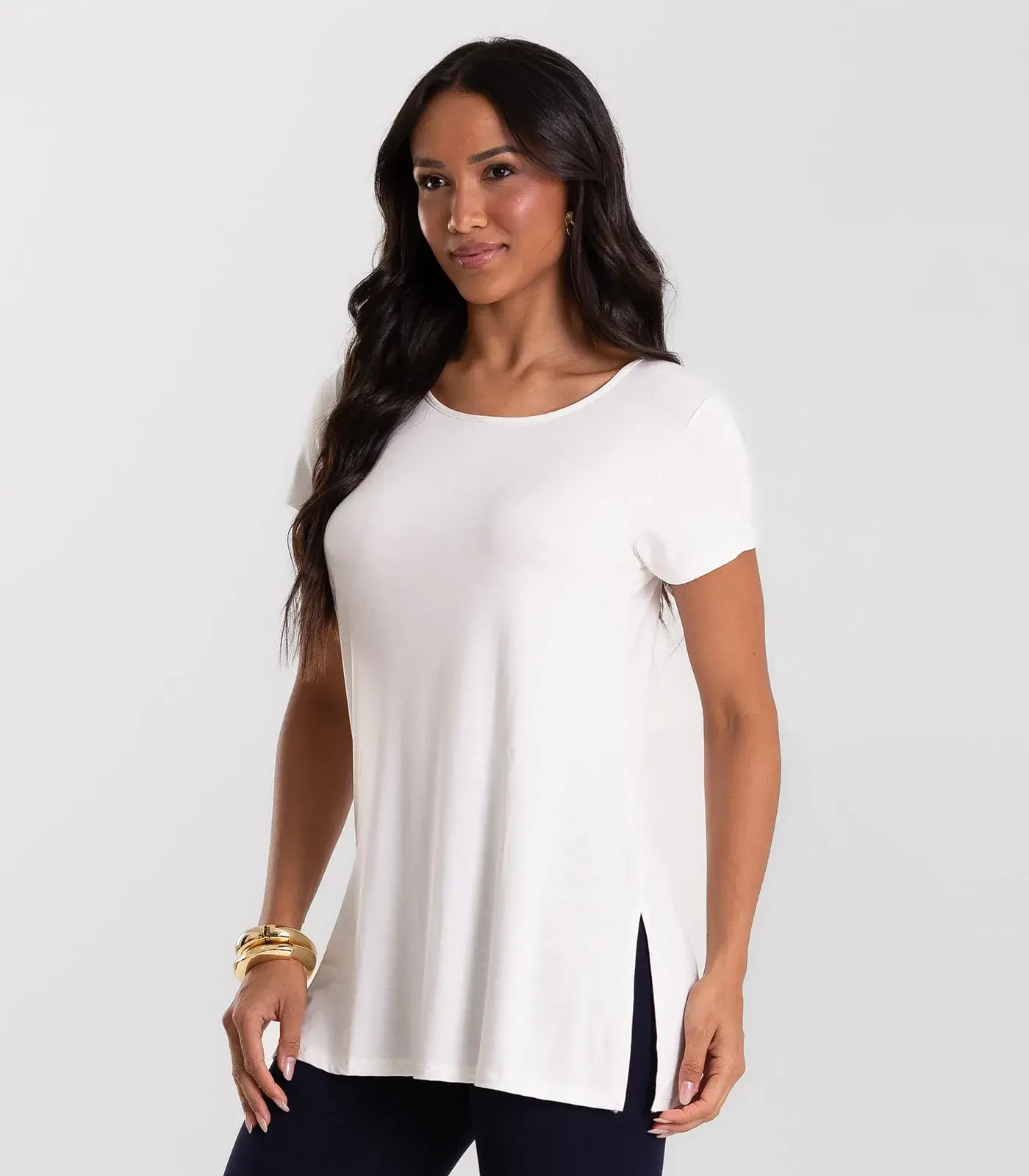 Blusa Básica Alongada Feminina Rovitex Bege