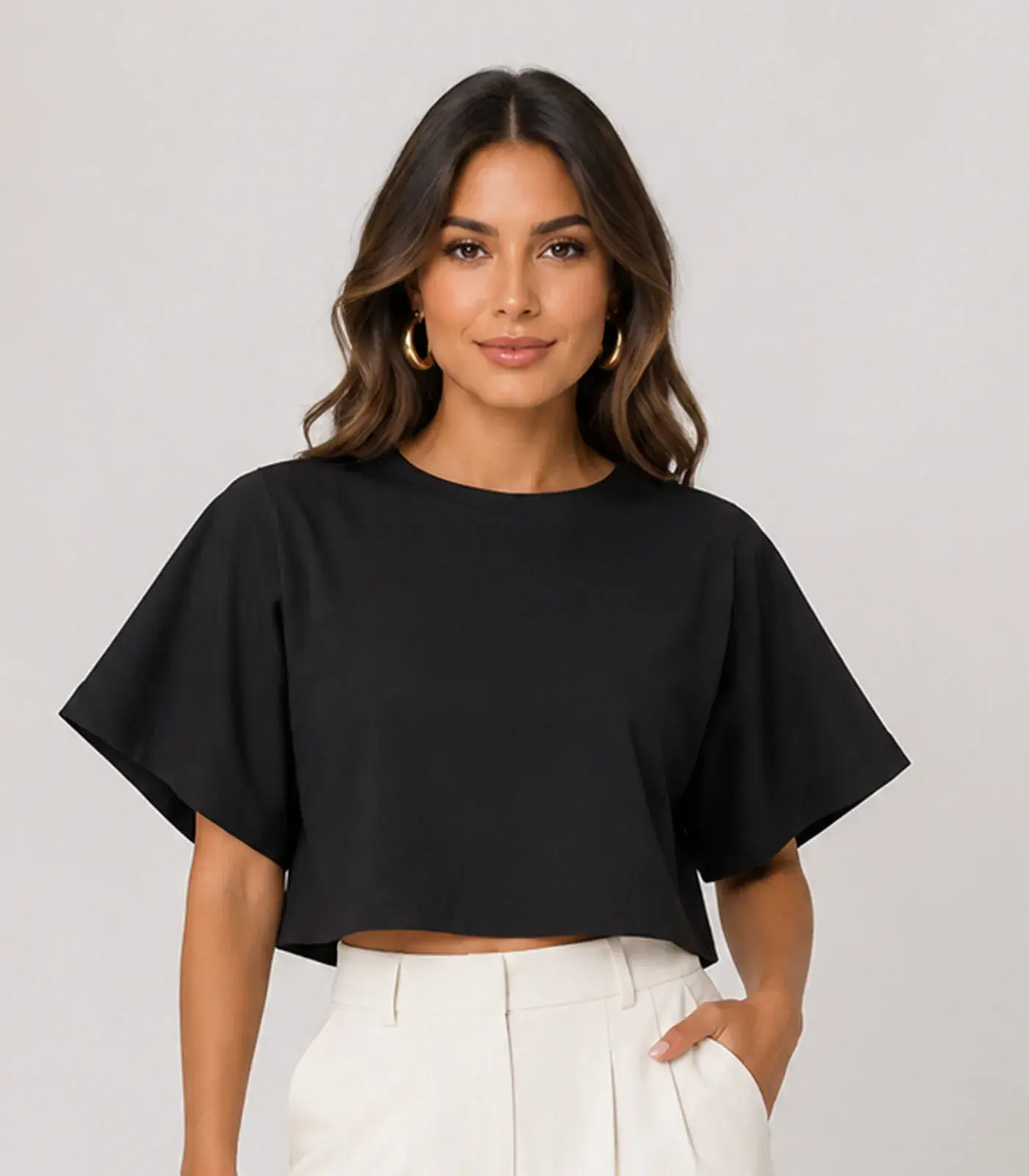 Blusa Feminina Em Malhão Flamé Infinita Cor Preto