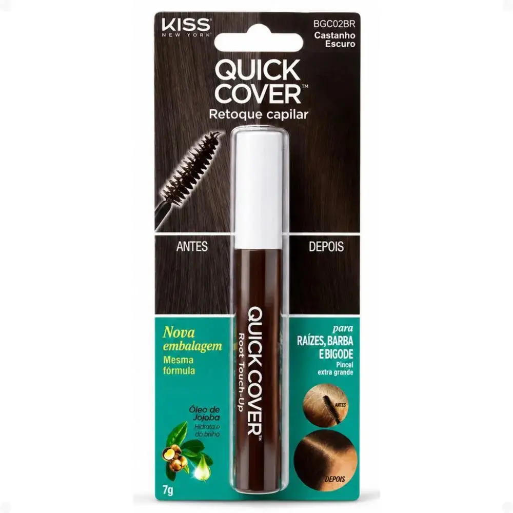 Retoque Capilar Kiss New York Quick Cover Castanho Escuro 7g