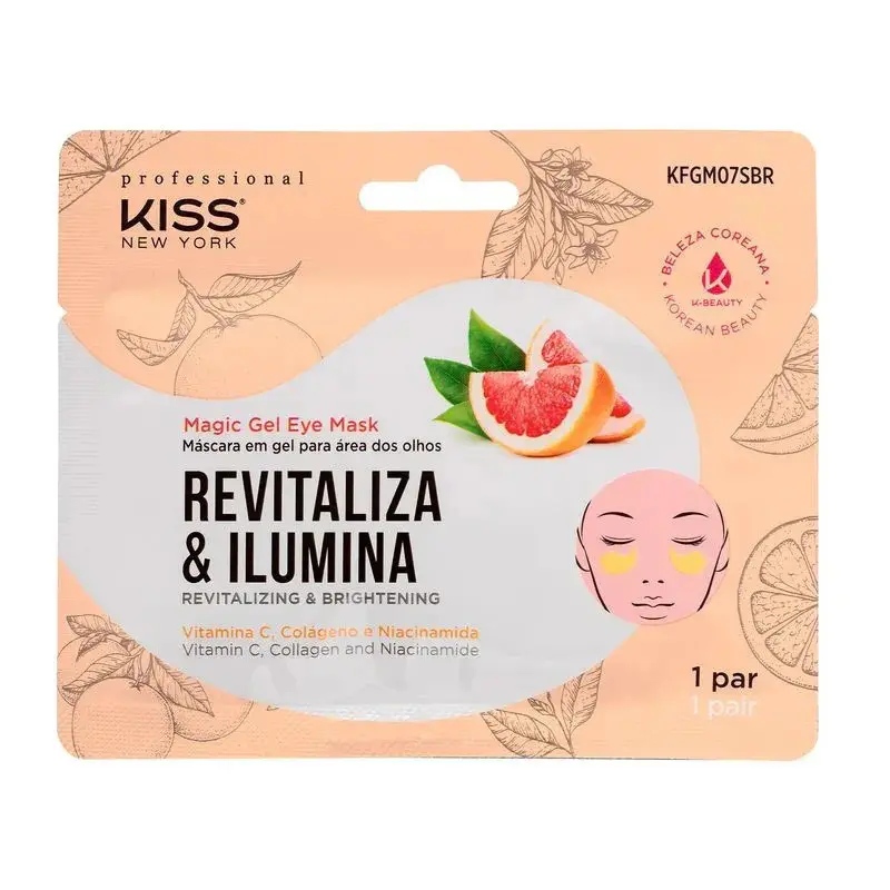 Máscara em Gel para Área dos Olhos Kiss New York Revitaliza & Ilumina 1 Par