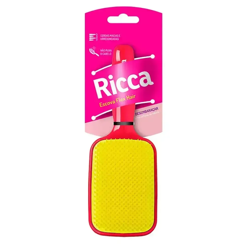 Escova de Cabelo Ricca Raquete Flex Pink