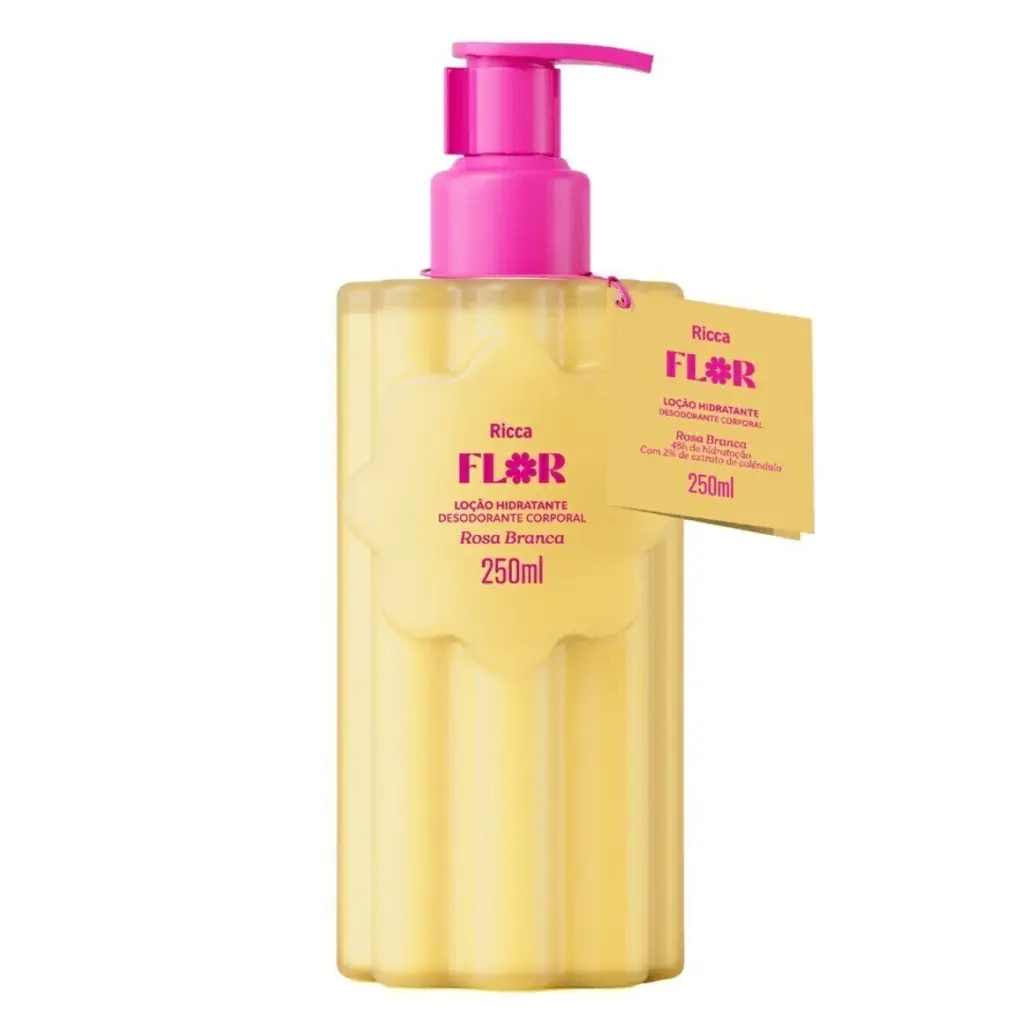Loção Hidratante Corporal Ricca Flor Rosa Branca 250ml
