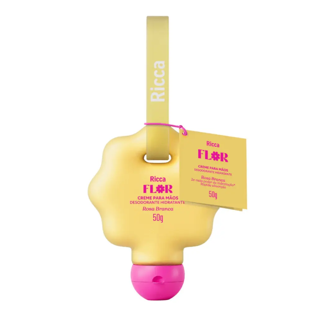 Creme para Mãos Hidratante Ricca Flor Rosa Branca 50ml