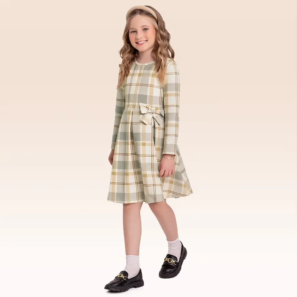 Vestido manga longa em molecotton