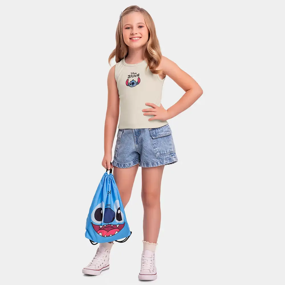 Regata com bolsa Lilo & Stitch
