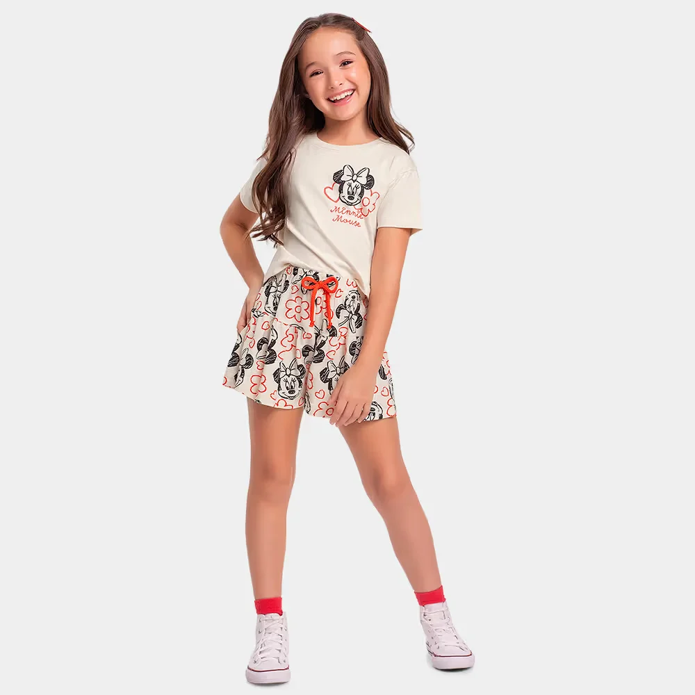 Conjunto infantil Minnie blusa e short delicado — imagem 1