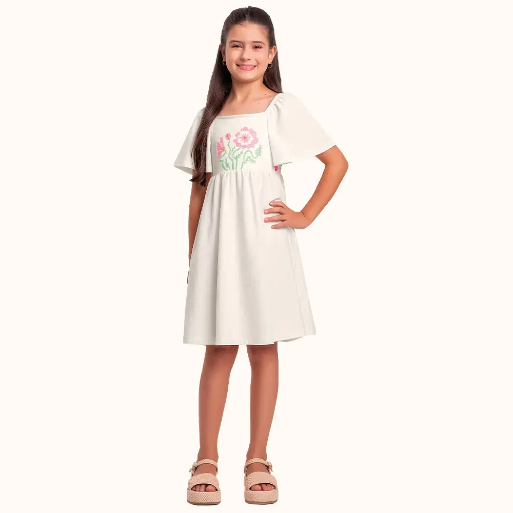 Vestido em malha florence com bordado — imagem 1