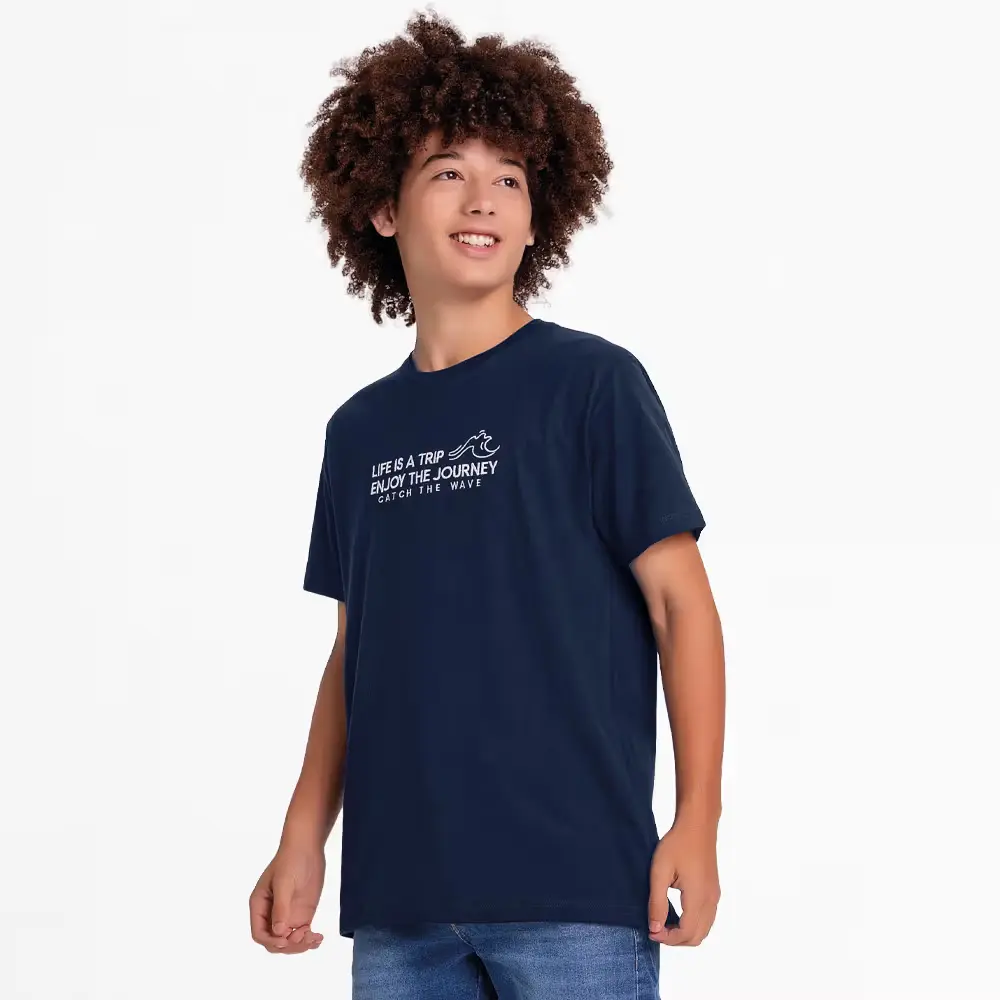 Camiseta em meia malha enjoy the journey