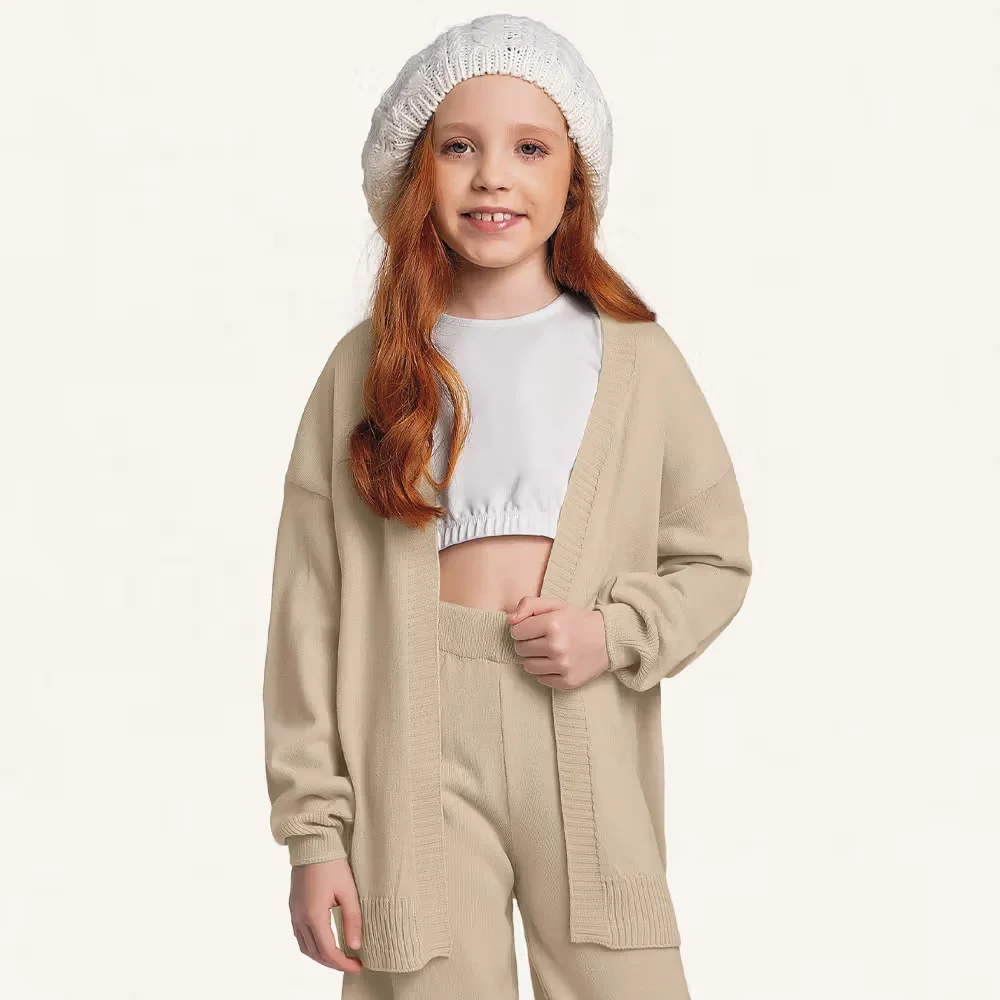 Conjunto top em cotton e casaco aberto em tricot — imagem 1