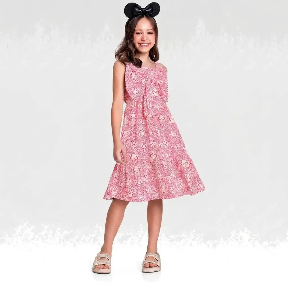 Vestido midi em meia malha Minnie