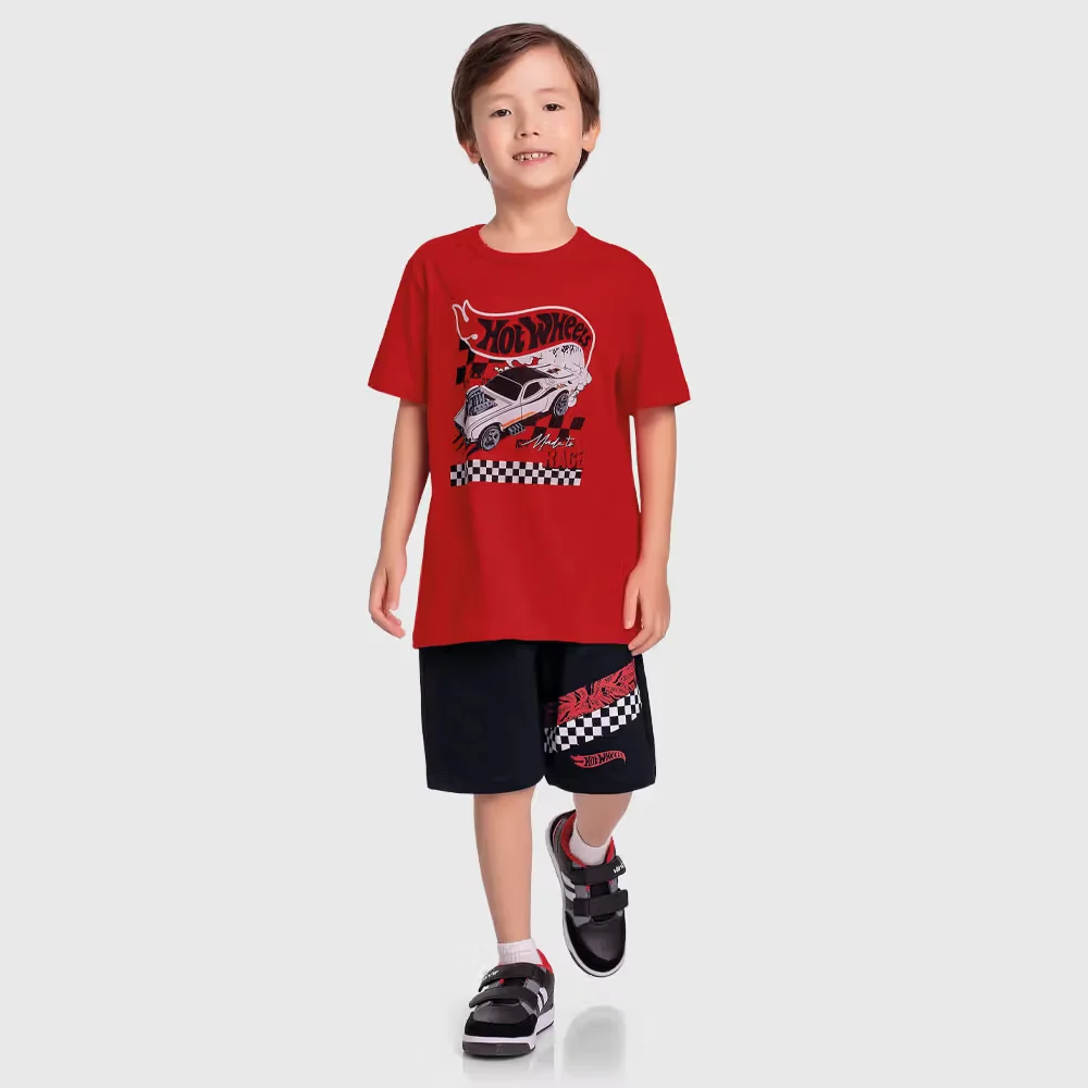Conjunto blusa hot wheels e short em moletinho — imagem 1