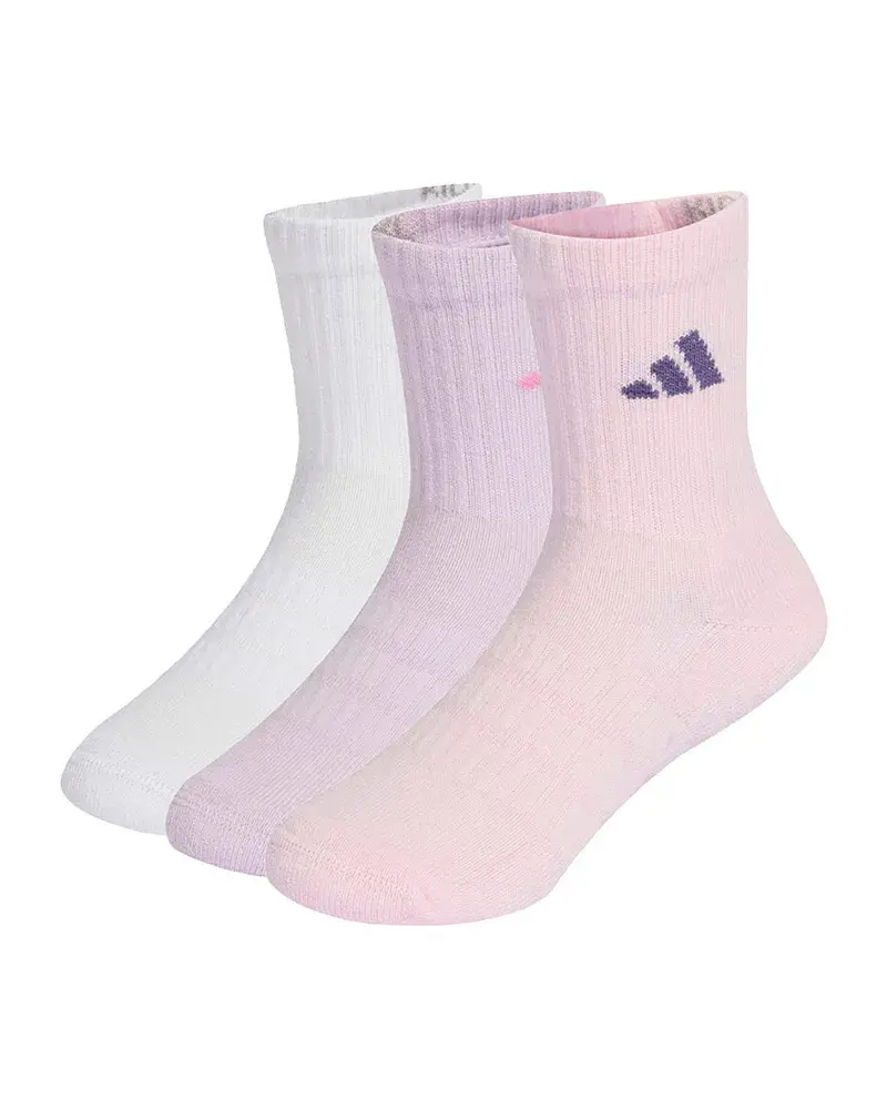 Meia adidas Cano Médio KD Crew 3 Pares Infantil