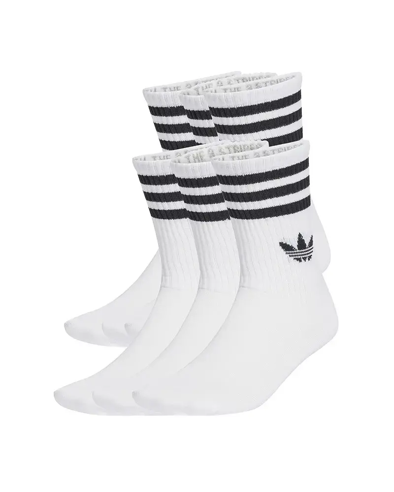Meia adidas 3 Stripes Crew 6 Pares Unissex
