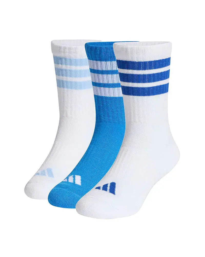 Meia Adidas 3 Stripes KD Crew 3 Pares Infantil