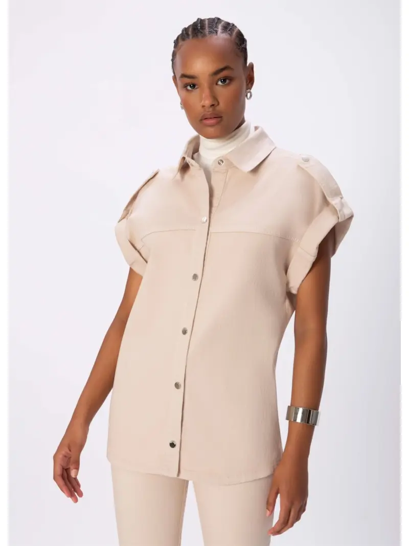Colete Color Stretch Oversized Bege