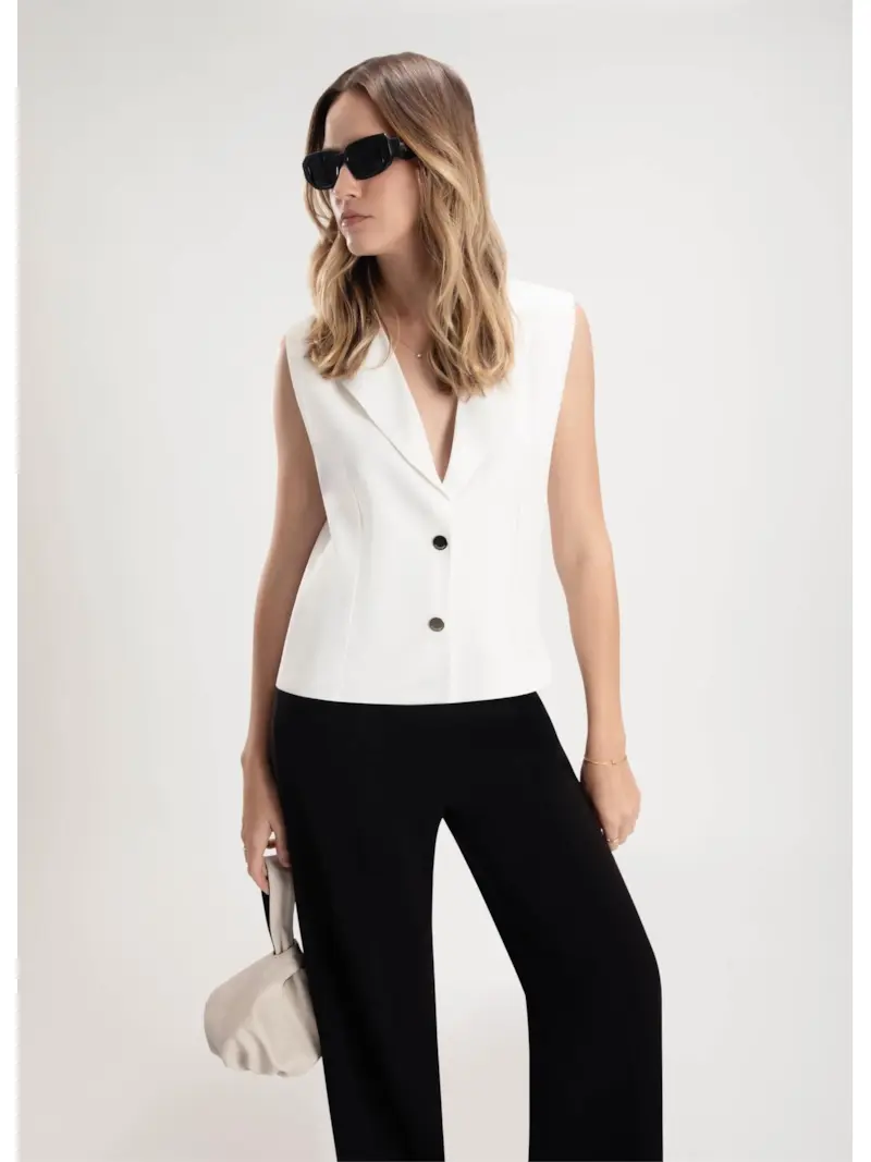 Colete Crepe Off White