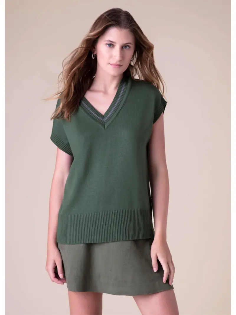 Colete Tricot Verde Jade