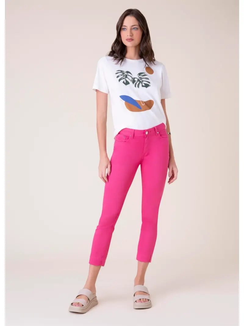 Calça Color Canvas Sofia Cigarrete Pink