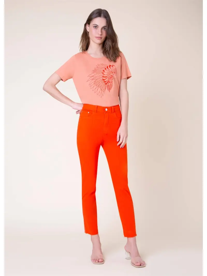 Calça Color Maia Cigarrete Vermelho Vivo