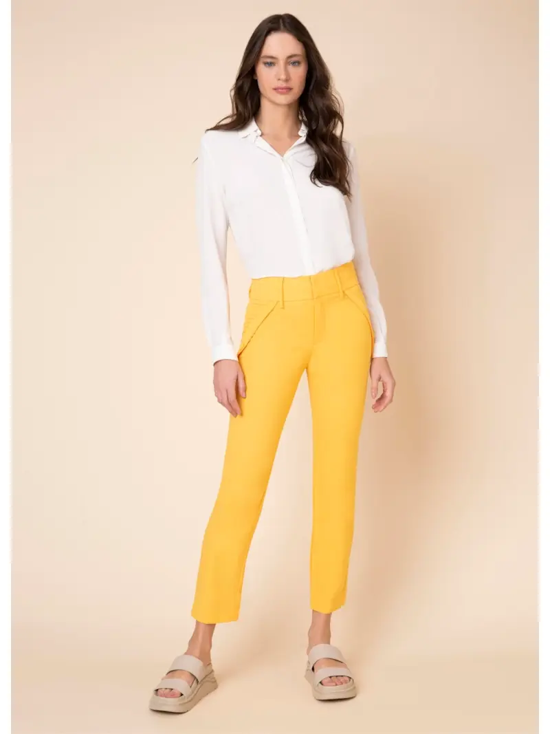 Calça Capri Crepe Paris Amarelo