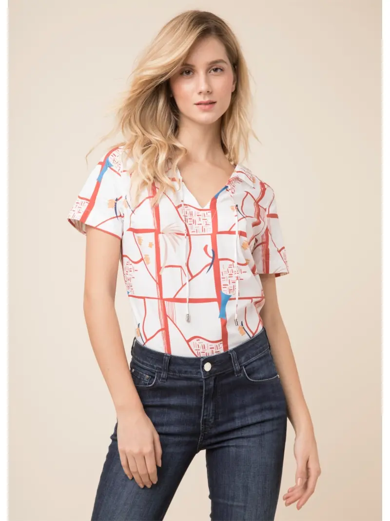 Camisa Arizona Amarração Estampado Laranja