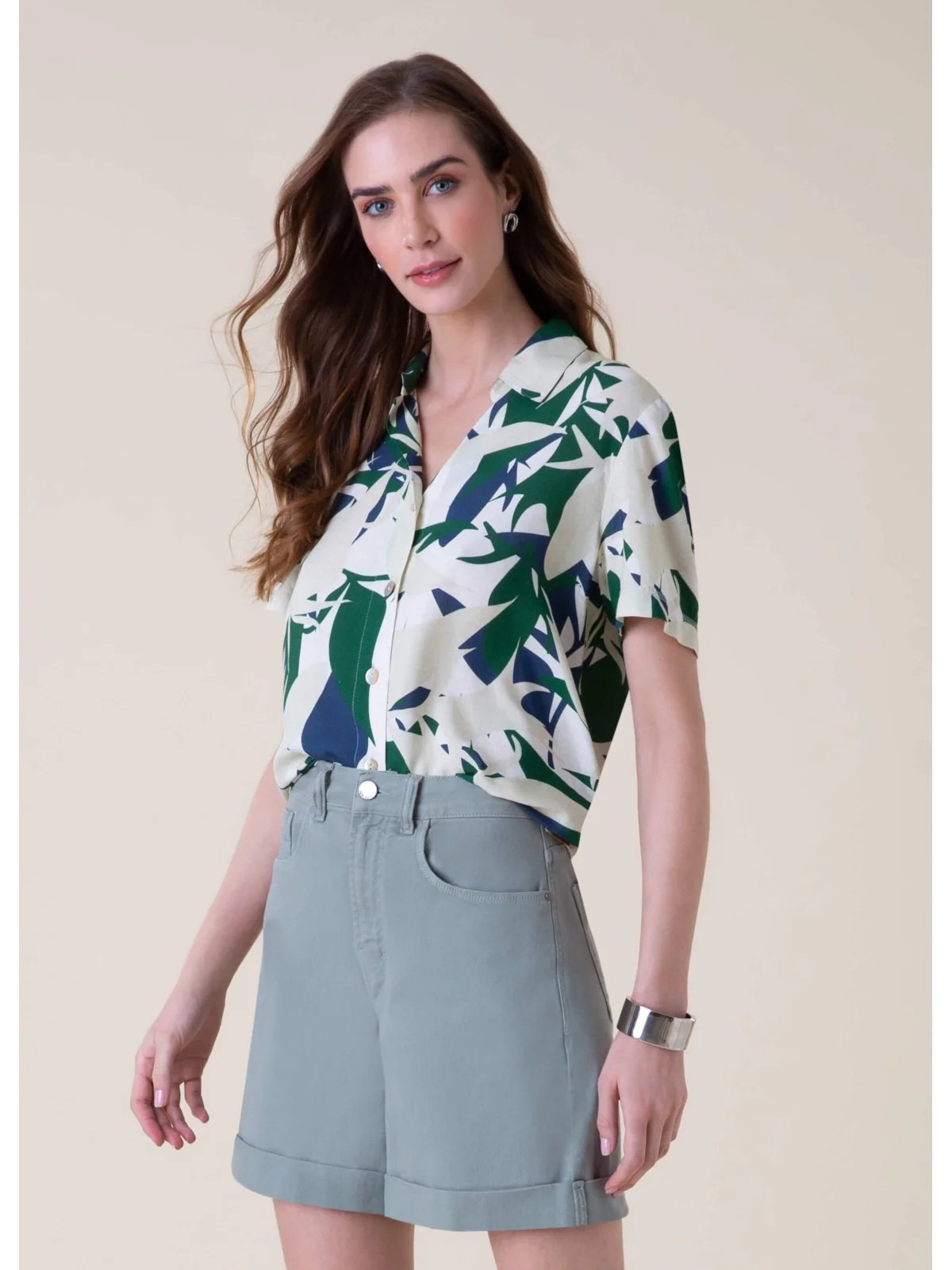 Camisa Botanical Art Verde Bandeira — imagem 1
