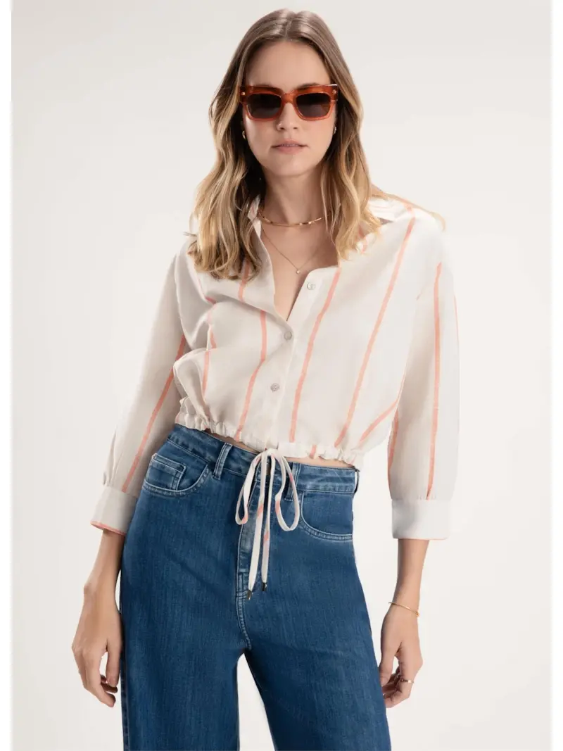 Camisa Linho Summer Stripes Natural