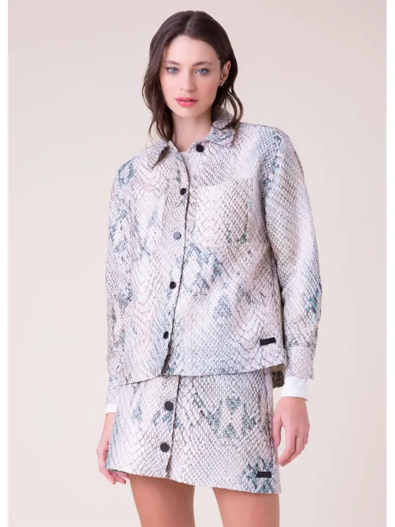 Camisa Tweed Python Areia