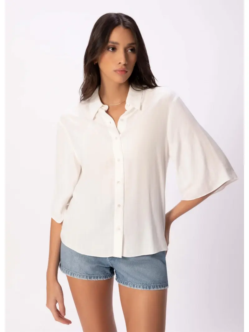 Camisa Visco Off White