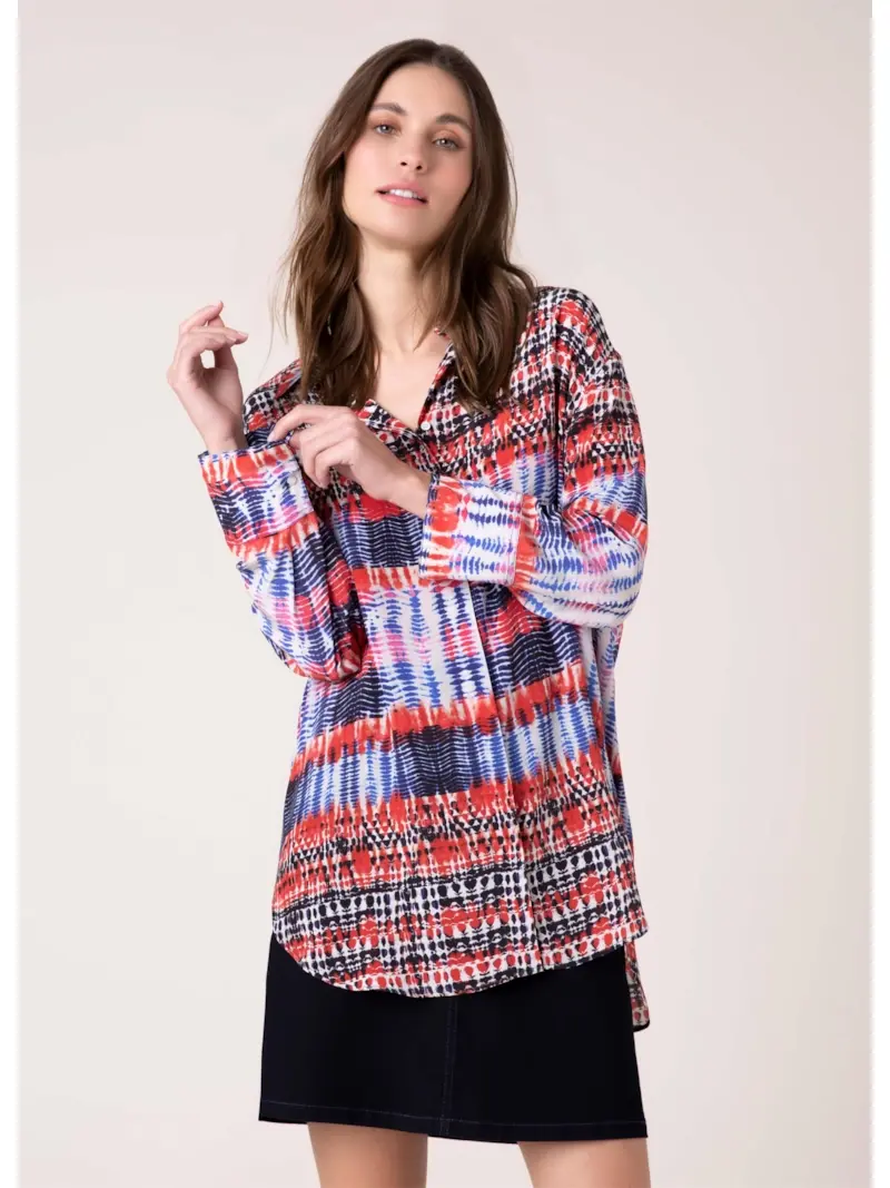 Chemise Pura Seda Acqua Dye Vermelho