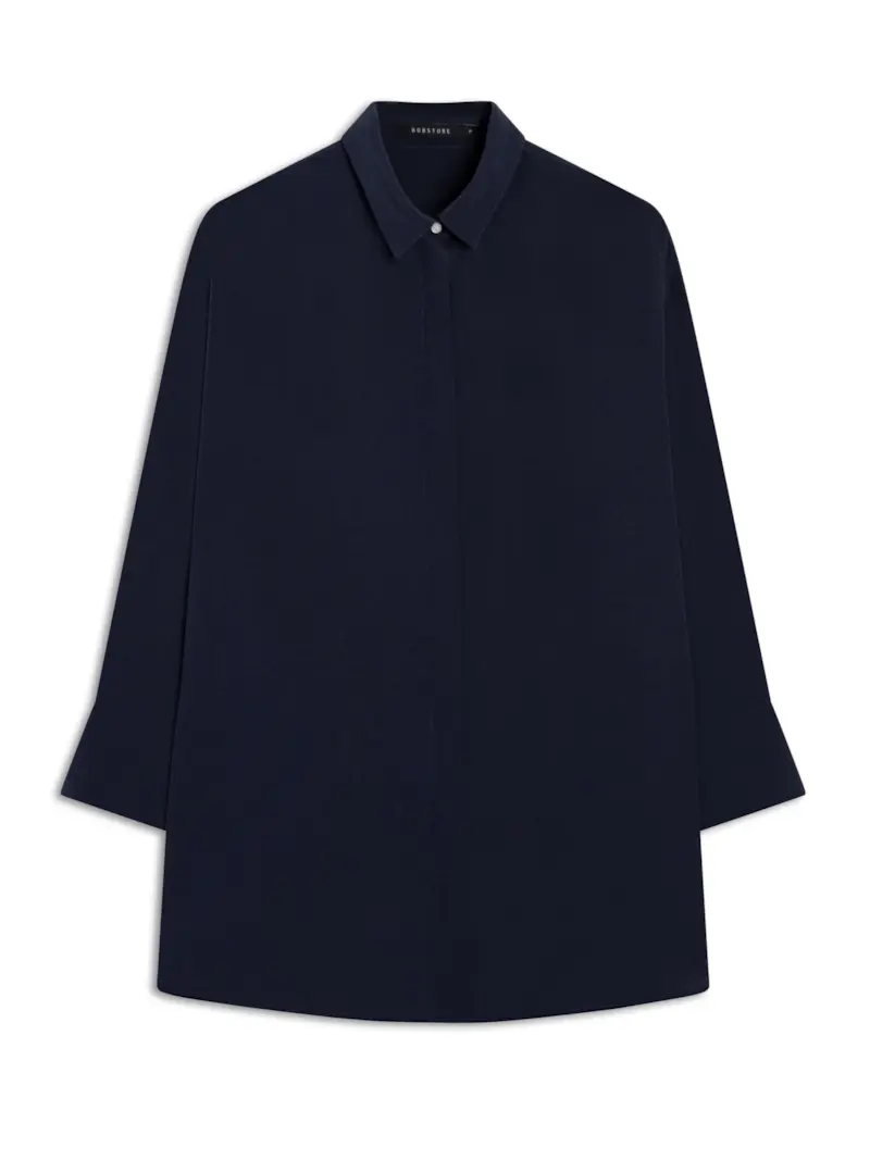 Chemise Pura Seda Marinho