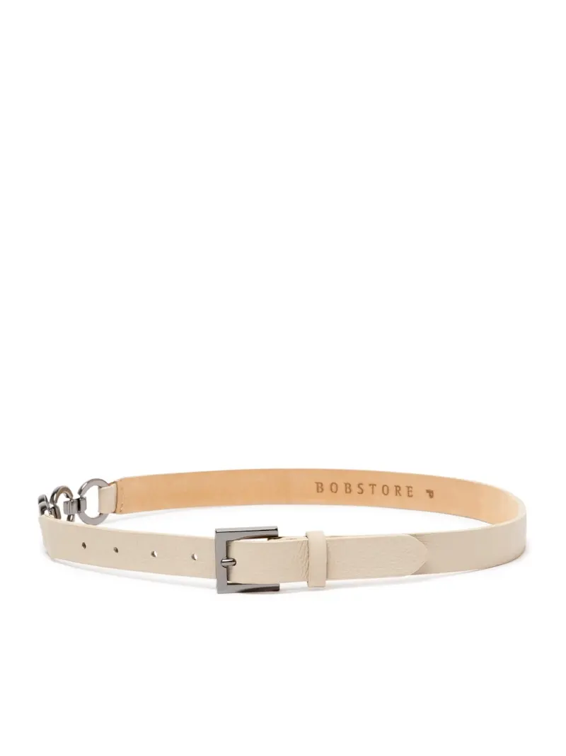 Cinto Couro Corrent Off White