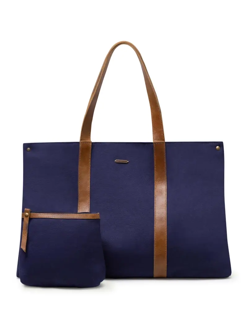 Bolsa Lona Com Necessaire Azul Jeans