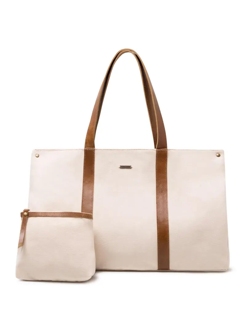 Bolsa Lona Com Necessaire Off White