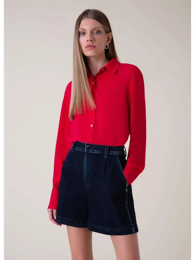 Bermuda Jeans Dark Forest Elastic 374-Lav.Escuro C/Luvinha