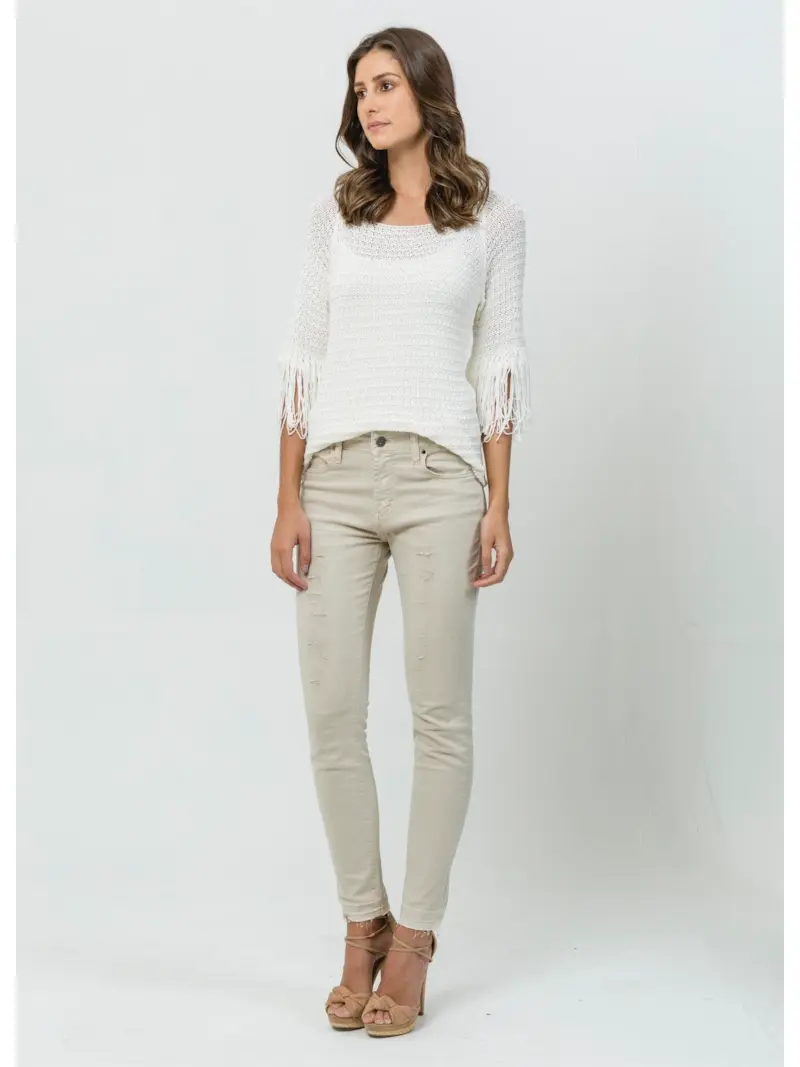 Blusa Franja 7/8 Off White