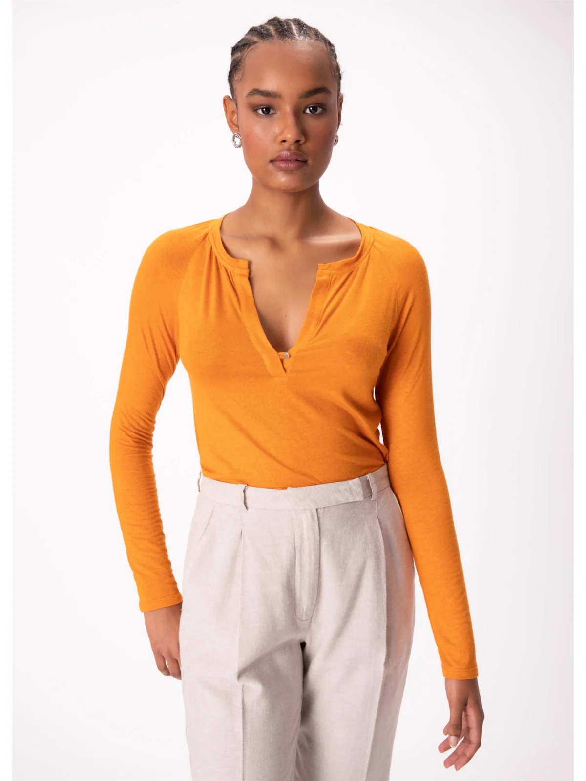 Blusa New Viscolinho Ml Mostarda — imagem 1