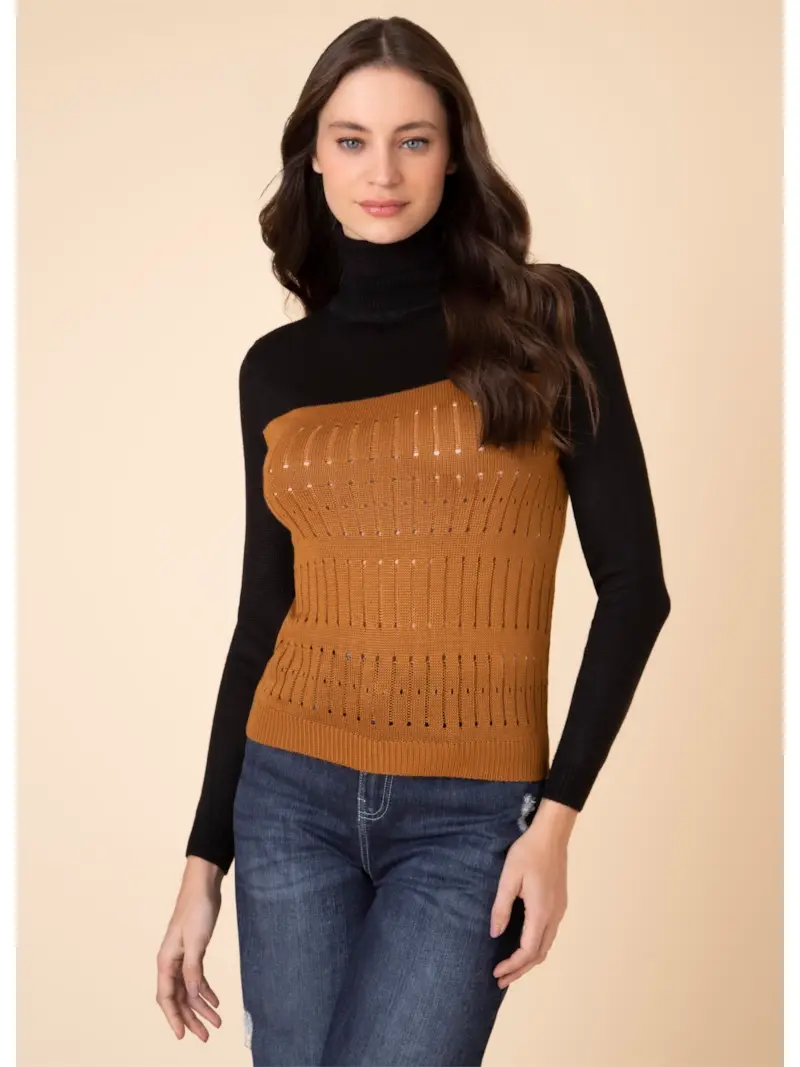Blusa Ponto Corrente Camel