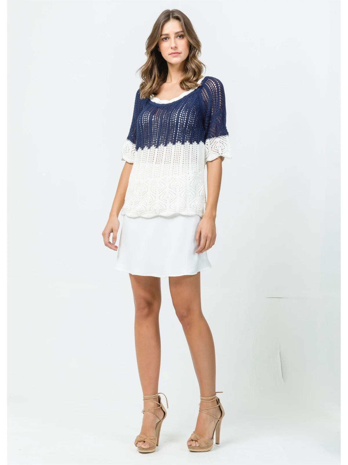 Blusa Tricot Bicolor Unica — imagem 1