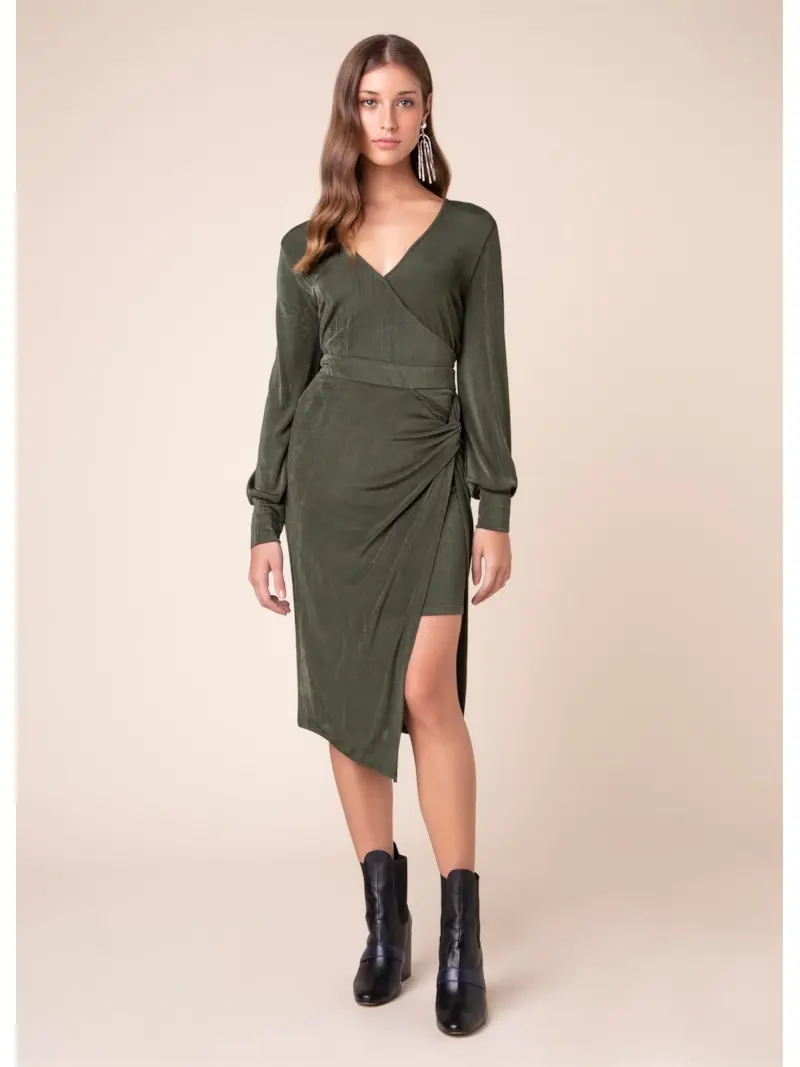 Saia Transpassada Jersey Verde Militar
