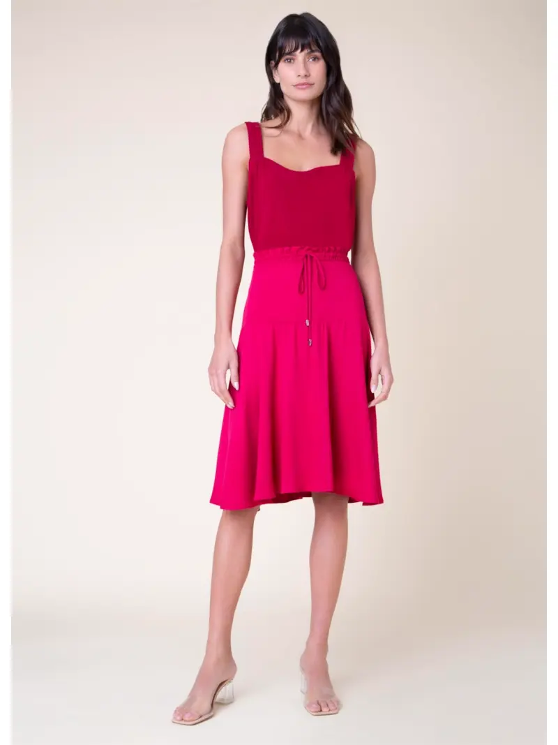 Saia Midi Venice Vermelho