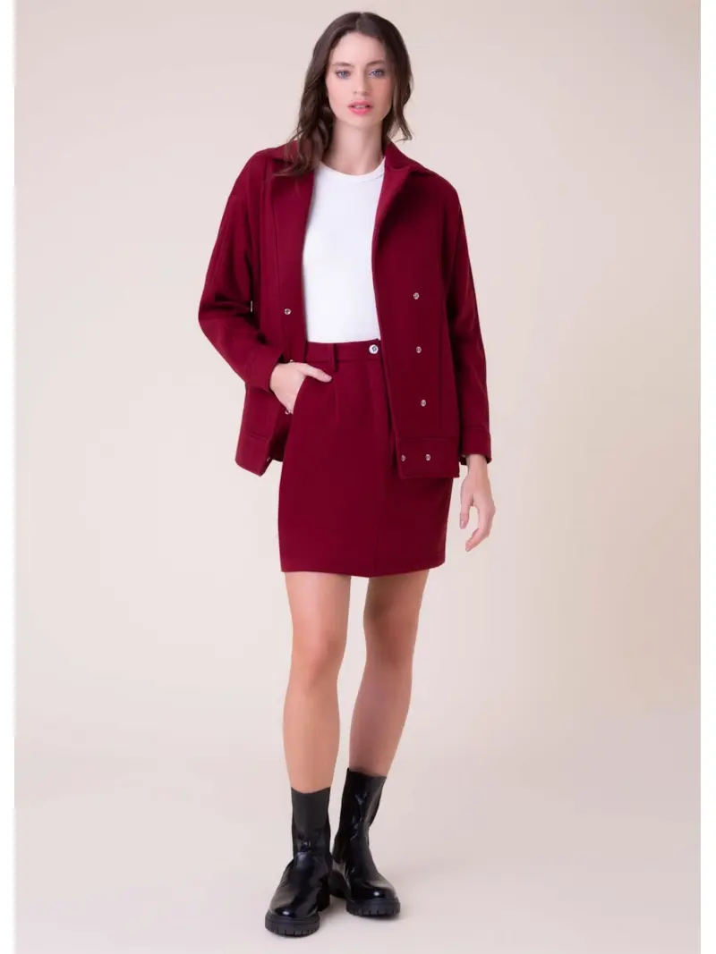 Saia Moletinho Slim Bordeaux