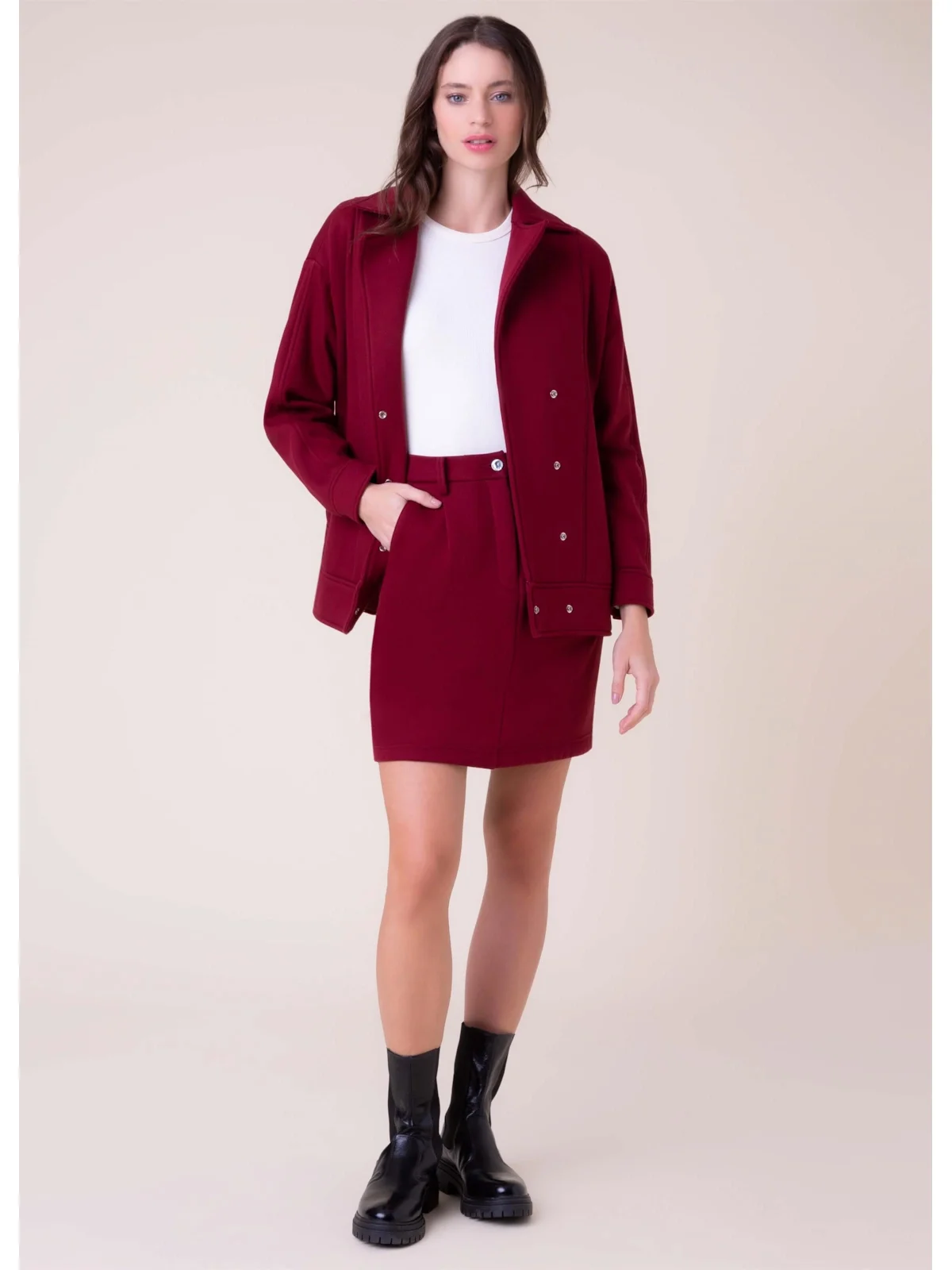 Saia Moletinho Slim Bordeaux — imagem 1
