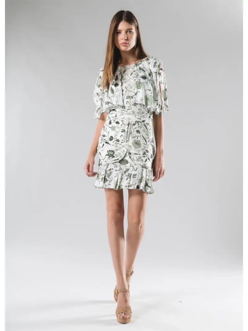Saia Prega Chintz Estampado