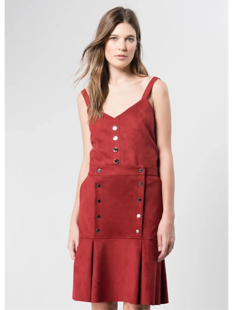 Saia Suede Vermelho