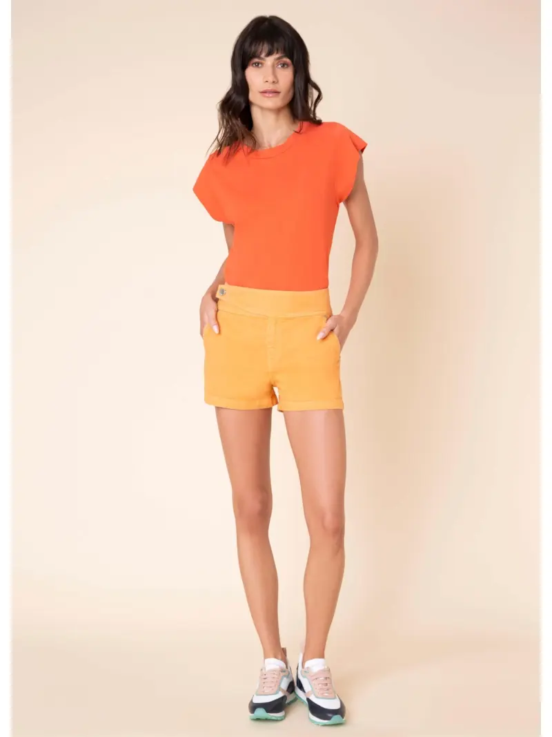 Short Comfort Color Cós Assimétrico Laranja