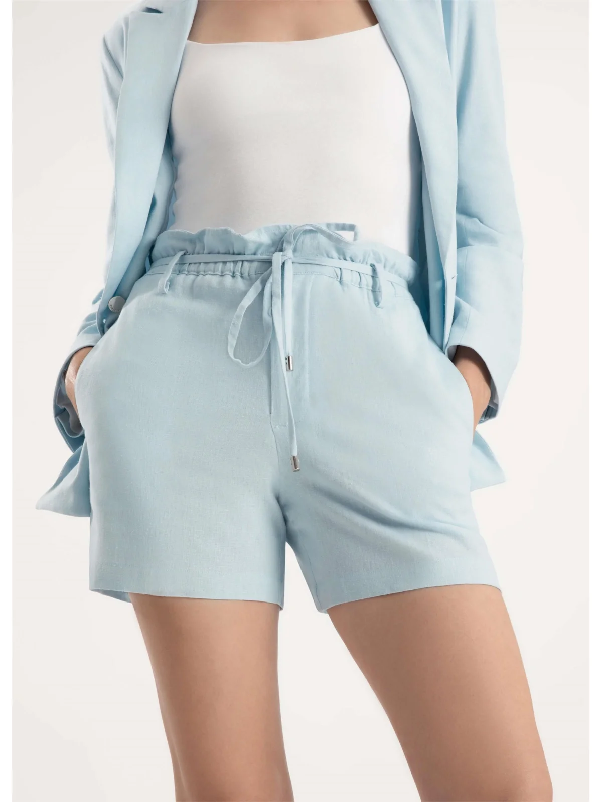 Short Linho Washed Cloachoard Azul Claro — imagem 1