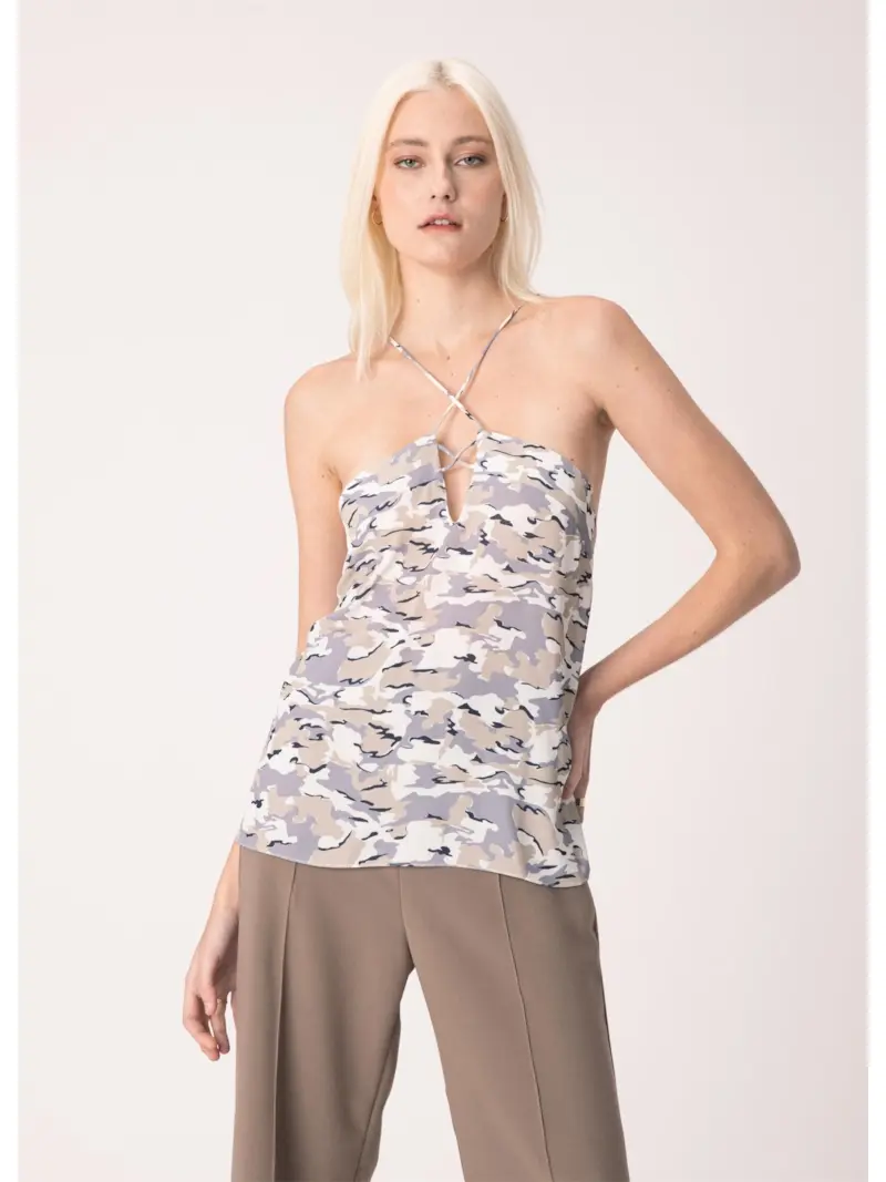 Regata Alça Estampa Camuflado Estampado