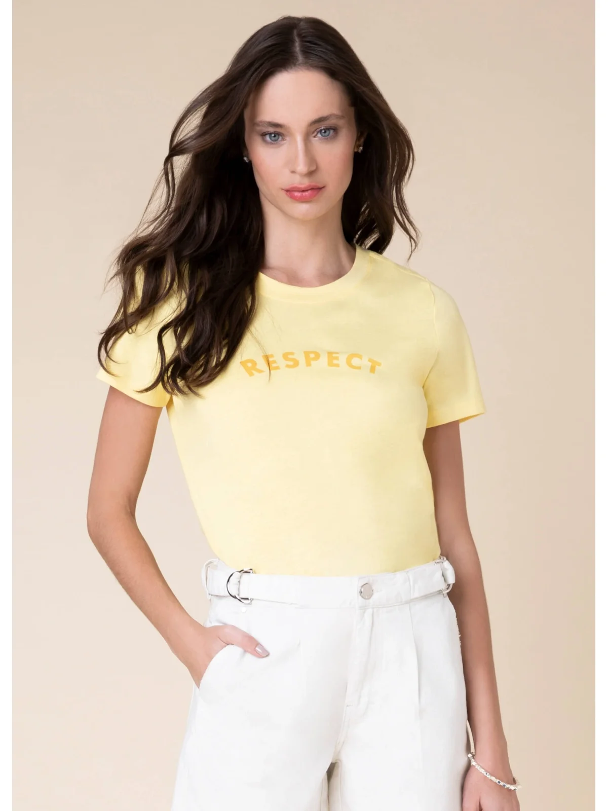 T-Shirt Respect Amarelo Claro — imagem 1